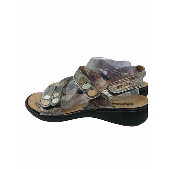 Romiko Metallic Sandals Adjustable Straps Comfort Footbed USA 11 Eur 42 Ibiza 55 - Picture 9 of 16